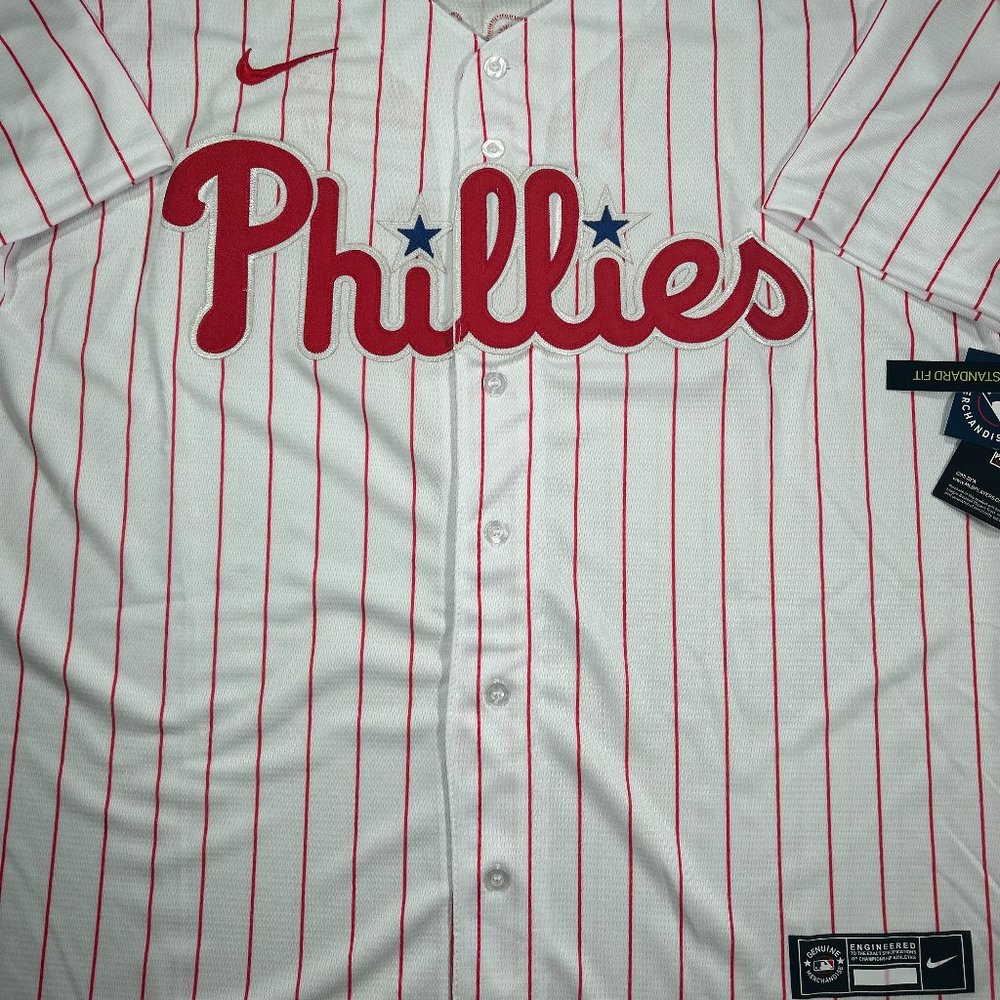 Trea Turner #7 Philadelphia Phillies Stitched Pinstriped Jersey Men's Sizes - Picture 4 of 7